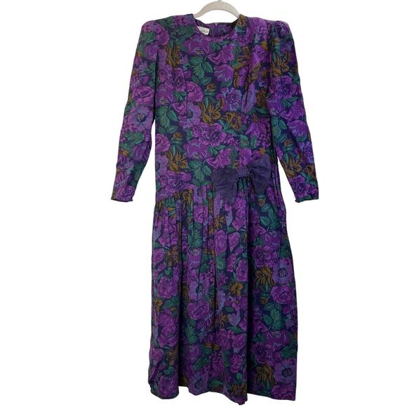 VTG Patty O'Neil Womens S purple Long Sleeves Cottage Core Whimsy Goth Dress - Picture 1 of 8